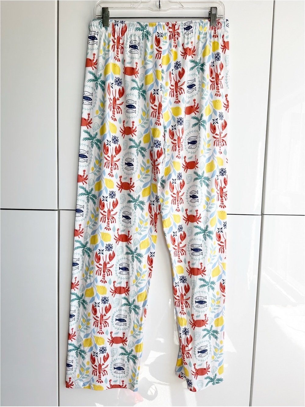 PJ Salvage 2 Piece Pajama Set Lobster Crab Seafood Boil Size Medium White Red - Picture 8 of 9